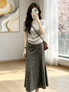 LIRUSHAN | Korean Summer New Floral Dress T-shirt Skirt Set