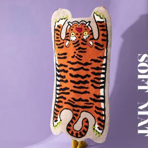 VIKAMA Carpet Art Tiger Animal Rug Living Room Bedroom Rug Bed Rug Study Floor Mat Strip Bathroom Anti-Slip Foot Mat Home Decor