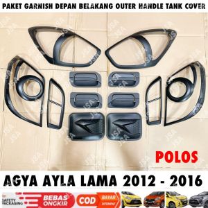 Paket Lengkap Agya Ayla Lama 2012 2015 2016 Garnish Depan Belakang Outer Handle Tank Cover Hitam Chrome .