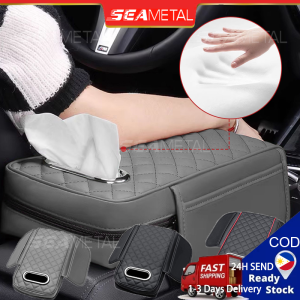 SEAMETAL Car Armrest Box Booster Cushion Thicken Memory Foam Arm Rest Mat with Storage Pocket Center Console Cover Pad