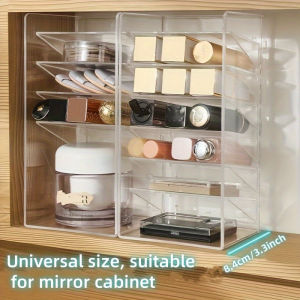 Mirror cabinet specific slim bathroom organizer - cosmetics and lipstick storage box dressing table cosmetics rack with built-i