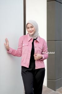 Jacket Corduroy Wanita Cotton Premium Button Gold