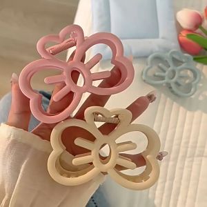 New Korean Cute Butterfly Kitty Hair Clip 9cm Hair Clamp Female Matte Rubberize Bowknot Grip Clip Large Shark Clamp Hair Accessories
