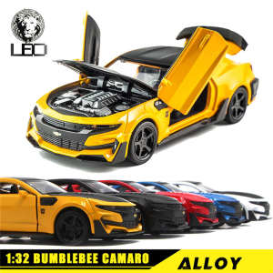 LEO 1:32 Bumblebee Camaro Alloy Car Model car for kids cars toys for kids toys for boys