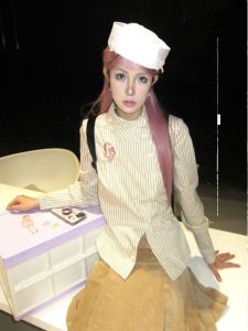 Slim Fit Striped Shirt Embroidered Waist Cinching Long Sleeve Polo Neck Short Length Autumn Wear Casual Y2K Retro Aibi Style