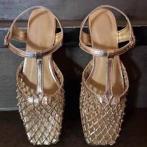 CAIZINI | Dép Xăng-đan Mở Ngón Chân Thắt Dây Gót Thấp