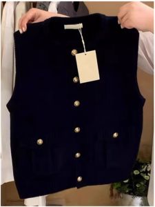 Black Knitted Sweater Vest round Neck Sleeveless Outerwear Tank Top New Arrival Womens Fashion Autumn Winter Season Tagkita Brand