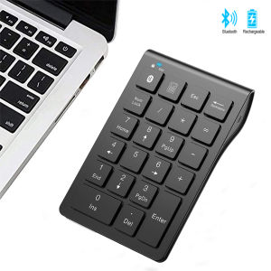Jomaa Rechargeable Wireless Numeric Keypad Bluetooth Number Pad Slim 22-Keys External Numpad Keyboard Data Entry