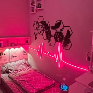 Lampu led neon flexible 220v 5 Meteran+dipasangsoket Lampu aesthetic lampu hias lampu detak jantung