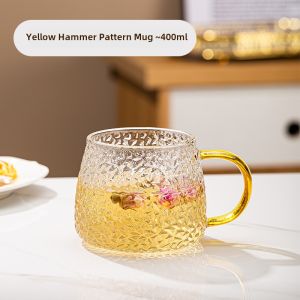 Japanese Style Glass Tea Cup Women High Aesthetic Value Milk Cup with Lid Spoon Office Tea Brewing Cup Heat Resistant Glass