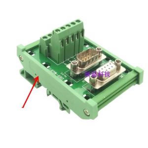 DB9 Male and Female D-SUB Dual 9 Pin Port Connector Signals Breakout PCB Board Screw Terminal Adapter Converter DR9 Din Rail