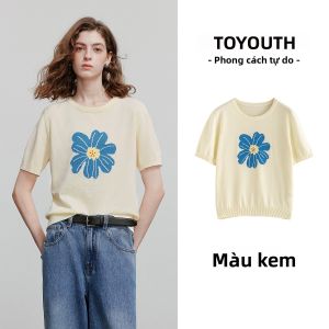 Toyouth | Đồ Knitwear Họa Tiết Jacquard Hoa Tay Ngắn