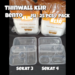 Thinwall Bento Sekat KLIR Isi 25 Pcs / Kotak Makan / Food Container