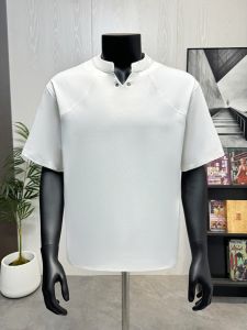 Casual V-Neck Short Sleeve Mens T-Shirt Fashionable Simple Design Summer New Style Versatile Cotton Blend Urban Fashion Top