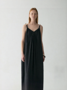INSIS FEMME | V-Neck Colorblock Hand-Woven Hempen Feel Summer Dress