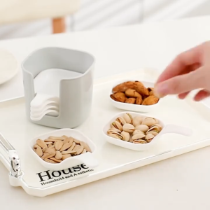 7pcs/Set Kitchen Sauce Dish Dipping Soy Sauce Cup Plastic Sauce Bowl Seasoning Dish Appetizer Plates