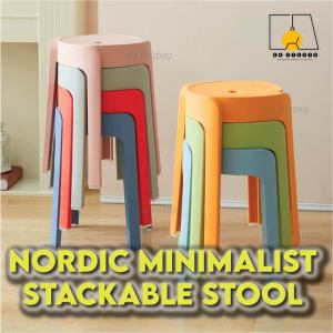 EA Studio Anti Slip Stackable Plastic Chair/Rubber Chair/Office Chair/Dining Chair/Fancy Chair/ Kerusi Plastik/Kerusi Makan/ Stool Kerusi Tahan Lasak 凳子