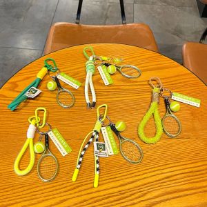 Creative Tennis Racket Keychain Premium Sporty Miu Style Bag Charm Key Ring Pendant