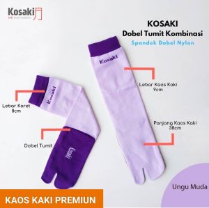 Kaos Kaki Muslimah Kosaki KOMBINASI M Kaos Kaki Jempol Kaos Kaki Dobel Tumit-UNGU MUDA