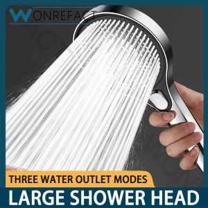 Bathroom Pressurized Shower Head 3 Modes Handheld Shower Head 13cm Large Panel Water-Saving Shower Head Household Accessories Universal