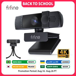 FIFINE | FIFINE K438 4K UHD AutoFocus USB Webcam Noise Mic Privacy Cover PC Mac For Live Stream Gaming/YouTube/MeetingPlug&Play10MP
