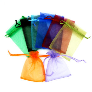 10pcs/lot Organza Gift Bags (13x18cm) Transparent Snow Yarn Bag Drawstring Gift Pouches Jewelry Packing Wedding Party Gift Bags