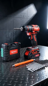 REAIM 3-in-1 Cordless Impact Drill Rechargeable Electric Drill Driver and Screwdriver Set for Home DIY and Repair