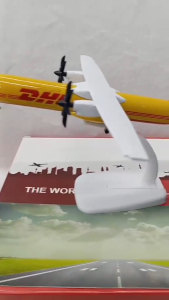 DHL ATR 72-200F Cargo 8" Diecast Airplane Model with Stand Freighter Aircraft Display Collectible Aviation Souvenir & Gift for Aviation Enthusiasts Collectors and DHL Fans