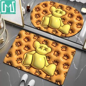 Bathroom carpet 3D three-dimensional floor mat door absorbent diatom mud mat quick-drying bathroom mat non-slip mat 40cm*60cm