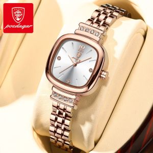 POEDAGAR Genuine Ladies Watch Stainless Steel Strap Waterproof 710