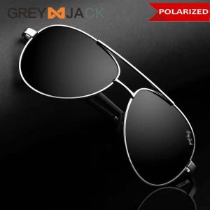 Grey Jack Kacamata Hitam Polarized Anti Silau anti UV Fashion Aviator Sunglasses Metal New Pria 1306 (X)