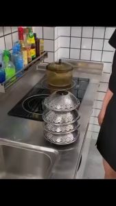 XỬNG HẤP INOX XẾP GỌN SIZE LỚN 24CM RỔ HẤP TRÒN INOX ĐA NĂNG GẤP GỌN TIỆN DỤNG LOẠI LỚN - XỬNG HẤP TÔM CUA BÁNH BAO 3 CHÂN INOX