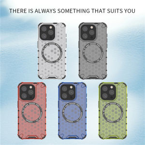 Casing For Redmi 13 4G 2024 Case Honeycomb Acrylic Clear Magnetic Cover For Redmi13 Shockproof Wireless Back Cases