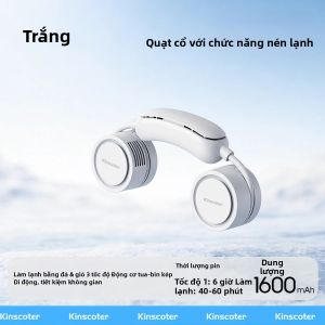 Quạt Đeo Cổ Kinscoter Tích Hợp Chườm Lạnh 3 Tốc Độ Quạt Cá Nhân Di Động Làm Mát Thể Thao Pin 800mAh*2 Dùng Cho Nhà Ngoài Trời Du Lịch