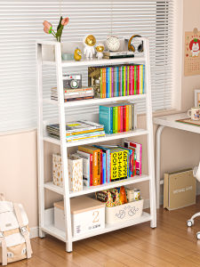 Ins Style Multi-Layer Iron Art Bookshelf Display Stand Home Living Room Bedroom Storage Rack Ladder Shape Floor Mounted