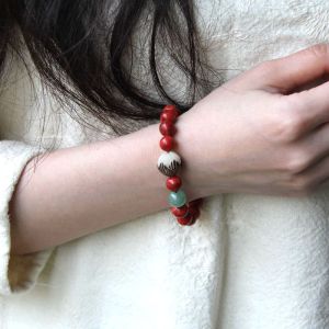 Original Natural Grass Coral Single Circle Bracelet Womens Fashion Ethnic Style Jewelry Birthdays Gifts Handmade Woodwork