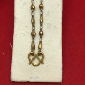 สร้อยคอทองเหลืองโบราณลายเม็ดพริก ความยาว 18 นิ้ว งานทองเหลืองแท้ งานดิบไม่ได้ชุบ ทองเหลืองโบราณ