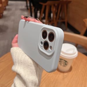 Liquid Silicone Phone Case for 12ProMax 13Pro 14Pro 15 Mobile Phone Anti-Fall Full Lens Protection Elegant Womens Style Suitable for Men And Women