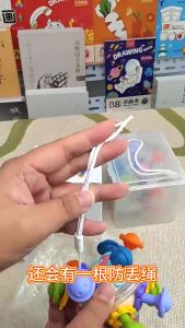 Baby Rattle Manhattan Hand Ball Newborn Baby Teething Teether Sensory Toys Rattling Tooth Pull String Activity Toy Sensory Toys Ball Bayi Mainan