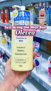 SỮA DƯỠNG THỂ DƯỠNG TRẮNG DA RETINOL OLEVEA NHẬT BẢN (CHAI 480GR) -CHỨA DẪN XUẤT RETINOL VITAMIN C NIACINAMIDE