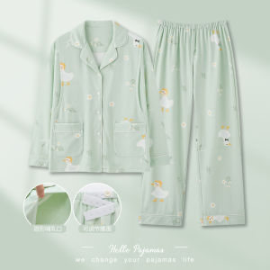 Pure Cotton Maternity Nightgown Home Wear for Pregnant Women Postpartum Nursing Comfortable Long Sleeve Sleepwear PLANDOO