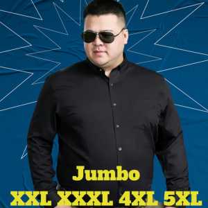 KANEE-Kemeja Polos Jumbo Lengan Panjang Pria Baju Hem Big Size Pria XXL XXXL Terbaru Hitam Putih Navy Marun Abu Abuu