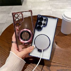 Realme C85 Pro 4G 5G Ốp điện thoại trong suốt mạ bốn góc có giá cối xay gió cho realme C85x C85 Pro C85Pro 4G Ốp lưng Silicon mềm chống sốc cho RealmeC85 Pro 4G 5G