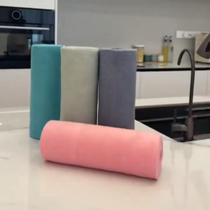 25cm Square Kitchen Dishcloth 3 Rolls Total 60pcs Highly Absorbent Non-stick Oil Cleaning Wipes