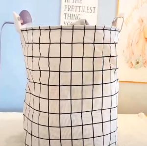 Nordic Style Clothes Storage Box Hamper Storage Bucket Cotton and Linen Storage Basket Storage Bucket Dirty Clothes Basket Household Wardrobe Folding Storage