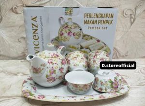 Set Perlengkapan Makan Pempek 8pcs Mangkok+1pcs Piring Teko