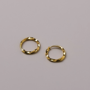 CHOW SANG SANG 周生生 999.9 24K Solid Gold Essence Knot Hoop Earrings for Women 95561E