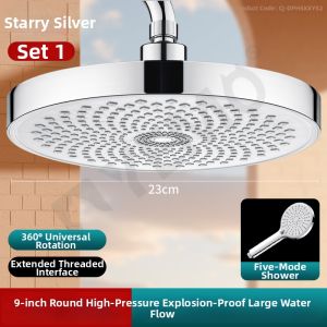 YEMO | Pressure Boosting Top Spray Shower Head Silver
