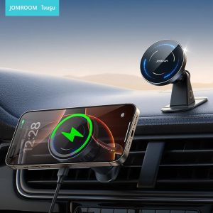 ที่วางโทรศัพท์ในรถยนต์แบบแม่เหล็ก Joyroom 15W ที่ชาร์จไร้สายในรถยนต์ 360 ° การปรับการทำงานด้วยมือเดียวสำหรับแดชบอร์ด/ช่องระบายอากาศ