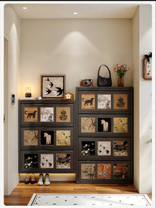 MEISD | Ultra Thin Narrow Mid-century Style Integrated Shoe Cabinet 15cm
